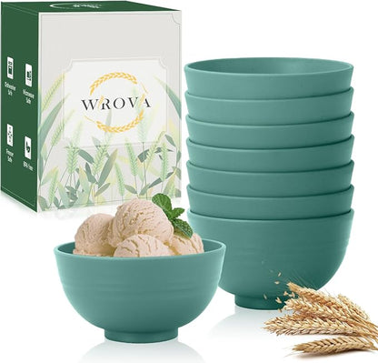 wheat straw snack bowls 10oz set of 8 by WROVA