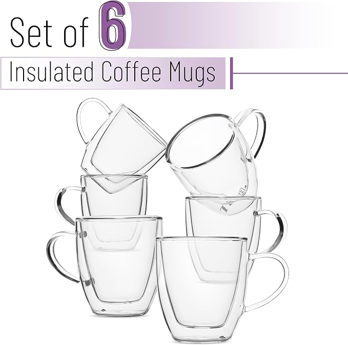 BTaT- Double Walled Glass Coffee Mugs, 16 oz, Glass Coffee Cups - Image 2