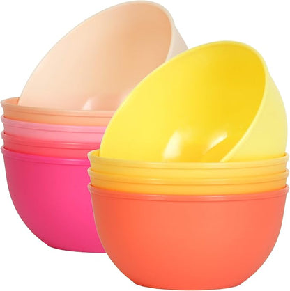 Youngever 9 Pack 10 Ounce Plastic Bowls, Kids Plastic Bowls by Youngever