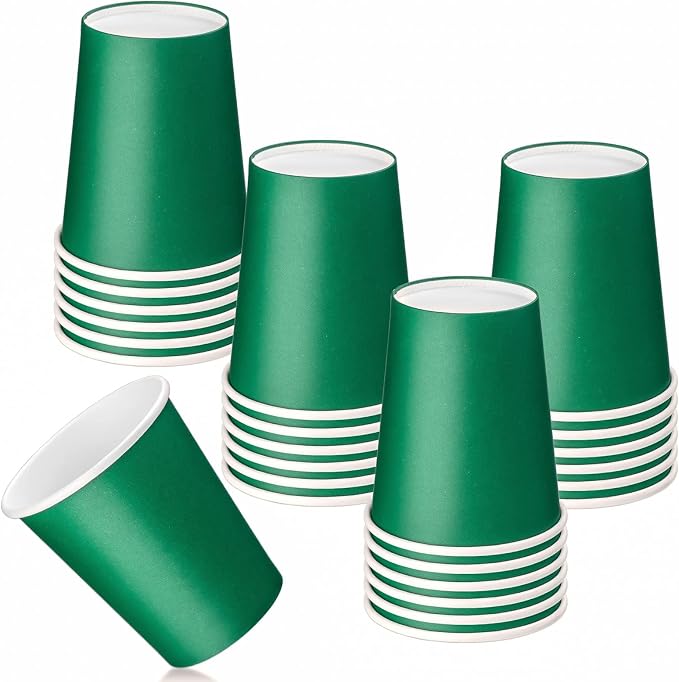 25 Pack 8 oz Paper Cups, Beverage Cups | Disposable Paper Cups by BALDCC