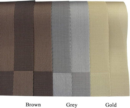 PIGCHCY Place Mats Heat-Resistant Non Slip Placemats Washable Easy to Clean Woven Vinyl Placemats for Dining Table (Set of 4, Brown)