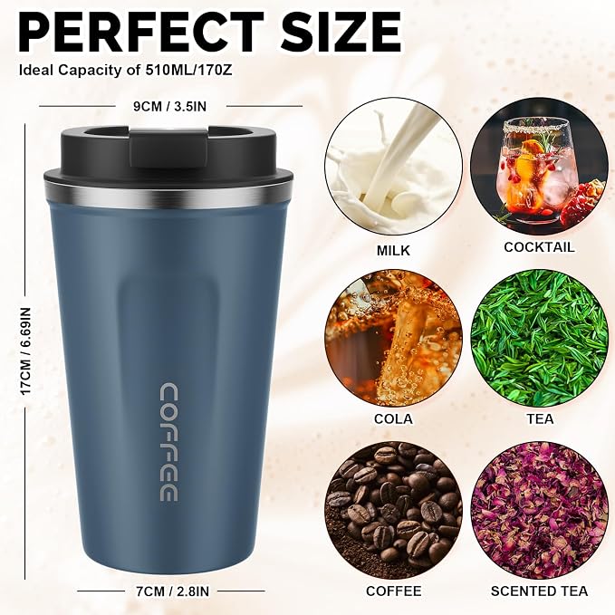 MOMSIV 17oz Travel Coffee Mug, Insulated Coffee Cup - Image 2