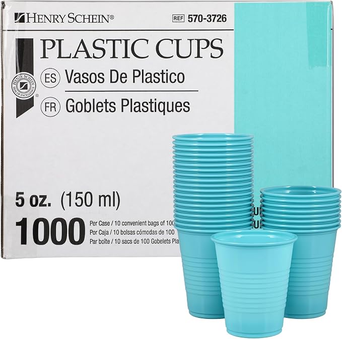 Henry Schein 5 Oz Plastic Disposable Dental Cups, 1000 Ct | Embossed Grip by HenrySchein