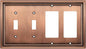 Henne Bery Sunken Pearls Decorative Wall Plate Switch Plate Outlet Cover (Double Toggle/Double Decorator, Antique Copper)