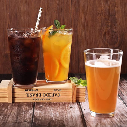 CUCUMI 8pcs 16oz Beer Pint Glasses | Drinking Glasses Set of 8 Highball Glasses - Image 5