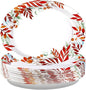 Grencian 50Pcs Fall Oval Paper Plates 10" x 12" Large Disposable Heavy Duty Fall Maple Leaves Paper Plates Autumn Leaves Seasonal Party Decorations for Thanksgiving Holiday Party Supplies
