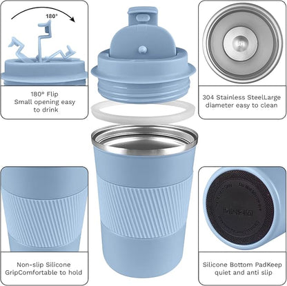 Insulated Travel Coffee Mug, Stainless Steel Coffee Cup - Image 3