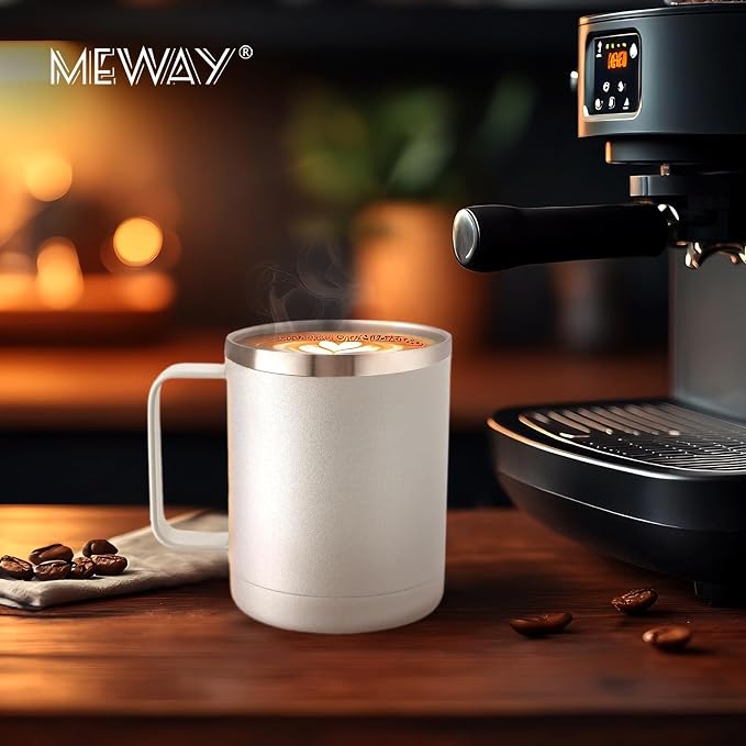 MEWAY 12oz Coffee Mug With Handle 8 Pack Bulk, Stainless Steel Insulated Travel - Image 6
