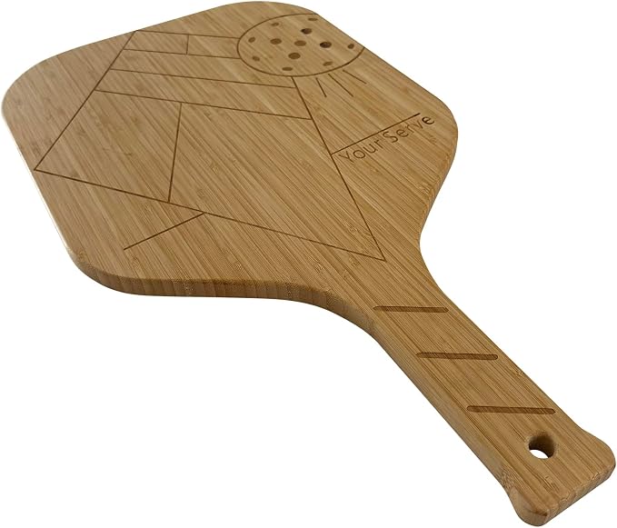 Fox Run Your Serve Pickleball Paddle Charcuterie Board, 22.5" x 12.5" Board | by foxrunbrands