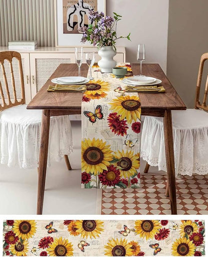 Sunflower Farmhouse Table Runners 70 Inches Long, Spring Summer Retro Table - Image 6