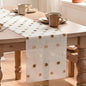 Artoid Mode Beige Coffee Brown Pom Pom Tulle Table Runner, Seasonal Washable by ArtoidMode