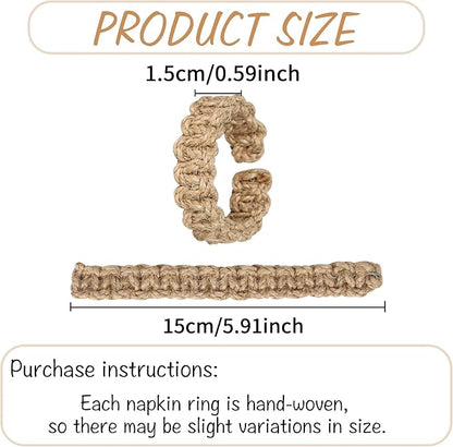 Meplait Napkin Rings Set of 12, Boho Napkins Holders Ring - Image 6