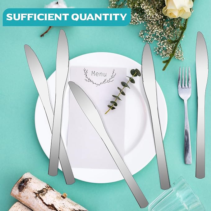 Gisafai 150 Pcs Stainless Steel Dinner Knives 8.3 Inches Spreader Knives - Image 5