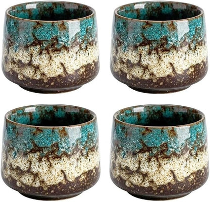 Japanese Tea Cups Set of 4pcs, 7oz/205ml Elegant Ceramic Matcha Cups by Unknown