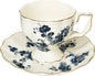 Tea Cups and Saucers Set, Porcelain Coffee Mugs, 8.4 OZ Vintage Coffee Cups by JUSONEY
