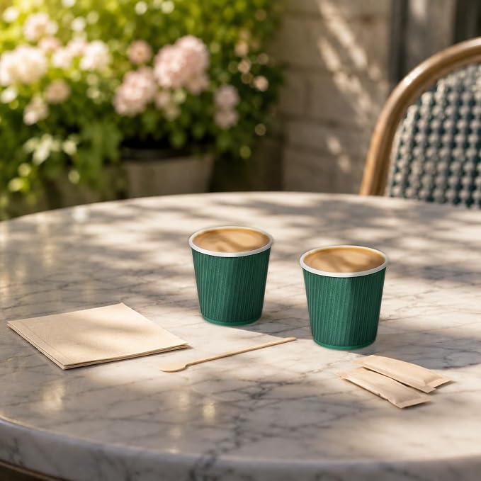 4 oz Forest Green Paper Coffee Cup - Image 4
