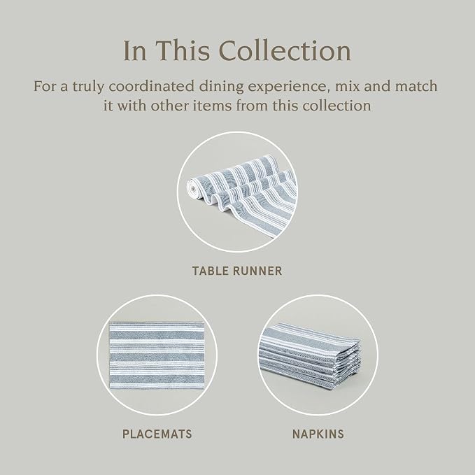 Over&Back 18x108 Woven Striped Table Runner - Image 4