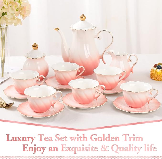 DUJUST 22 pcs Porcelain Tea Set - Image 2