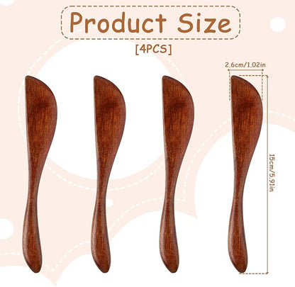 Molain 4Pcs Wooden Butter Knife, Condiment Knives, 5.9 Inch | Wooden, Jelly - Image 2