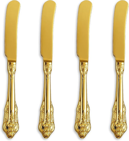 Gorgeous 4-Piece 6.9-Inch 18/10 Gold Butter Spreader Set | 18/10 Stainless by KEAWELL