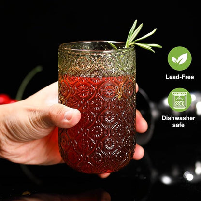 Green Drinking Glasses Set of 12, 12 Oz Highball & 10 Oz Cocktail Glasses - Image 6