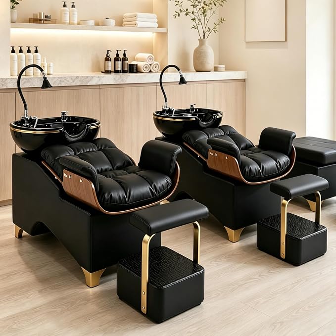 Shampoo Bowl and Chair Set of 2 by Oakvera
