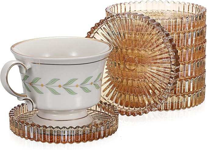 Modern Clear Glass Coaster Set of 8- Coffee Table Coasters, Crystal Coaster - Image 7