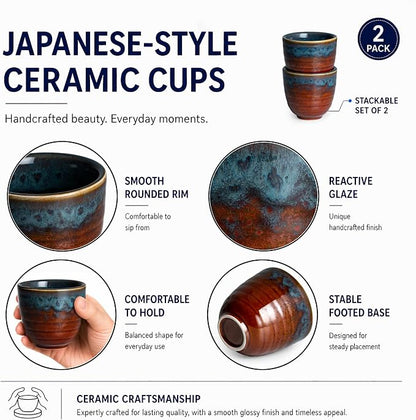 Ceramic Japanese Tea Cups, 5 oz Tea Cup, Asian Teacup - Image 3