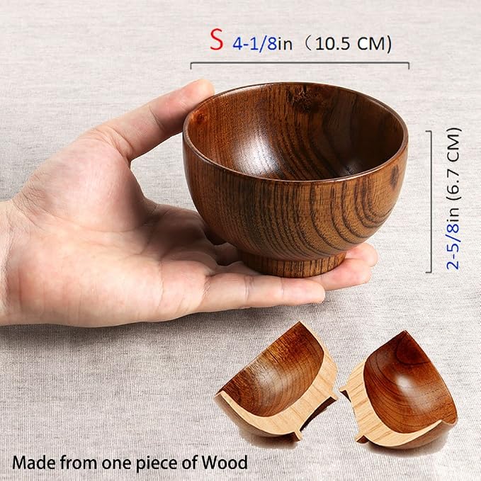 Handmade Wood Bowl, for Rice, Decoration - Image 2