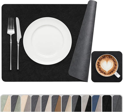 Vinyl Placemats Set of 4, Dual Sided Place Mats by Banchif