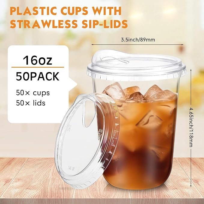 Baderke 50 Pcs Round Bottom Plastic Cups - Image 4