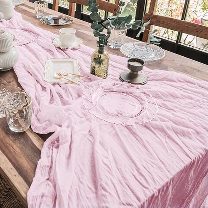 2 Pack Cheesecloth Table Runner 10Ft Christmas Gauze Boho Table Runners - Image 6