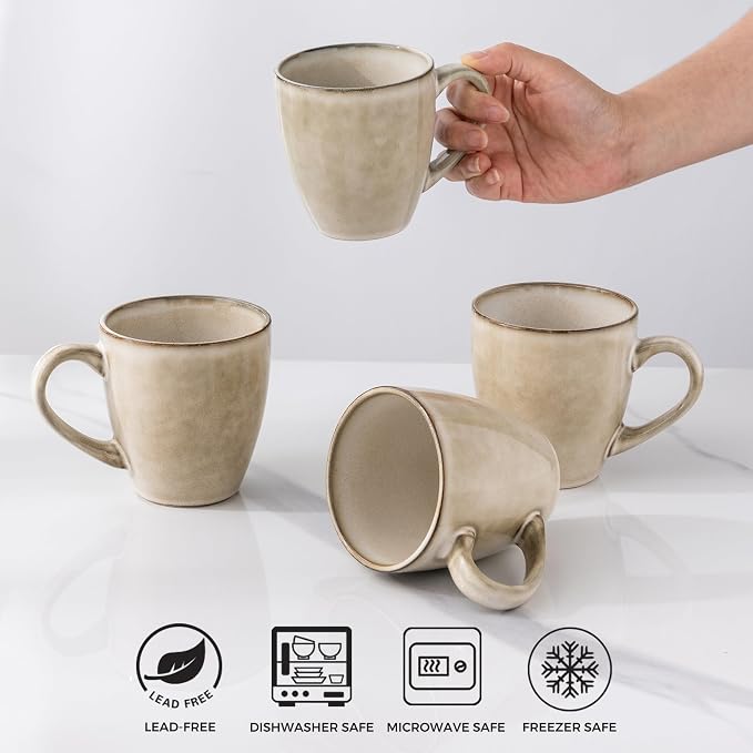 GBhome Ceramic Coffee Mugs Set of 6, 12oz Stoneware Coffee Mugs Set - Image 6