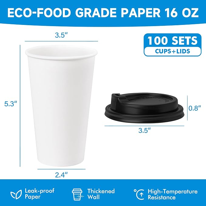 RACETOP Disposable Paper Coffee Cups - Image 2
