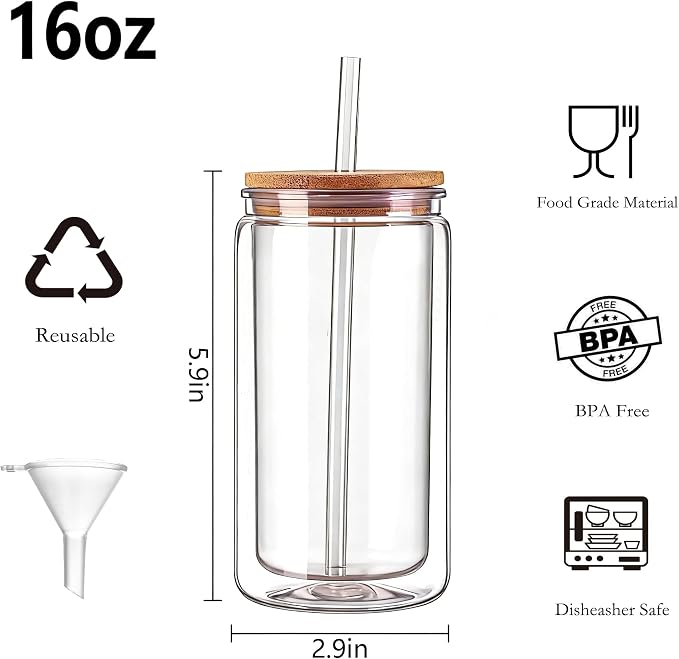 6 Pack Snow Globe Tumbler, Double Wall Plastic Reusable Cups - Image 2
