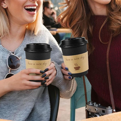 Clawsoff 100 Pack 10 oz Disposable Paper Coffee Cups - Image 3