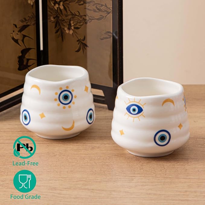 4pcs Japanese Tea Cup Set – Mini Size Cup 5OZ Ceramic Matcha Cup, Handless - Image 7