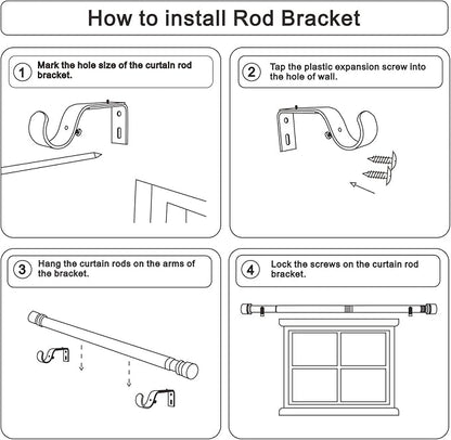 Curtain Rods for Windows 16 to 240 Inches Adjustable Length 1 Inch Diameter Window Curtain Rod with Aluminium End Cap, Silver Gray