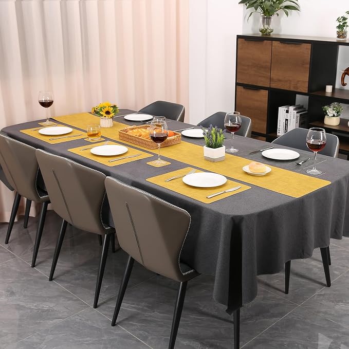 Table Runners 55 Inch Long, Dual-Sided Faux Leather Table Runner | Waterproof - Image 6