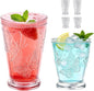 4 Pack Embossed Vintage Mixed Drinking Glasses, 12 Oz & 9 Oz Glasses | Embossed by Unknown