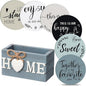 Queekay Coasters Set of 6 House Warming Gifts New Home Wooden Farmhouse Drink by Queekay