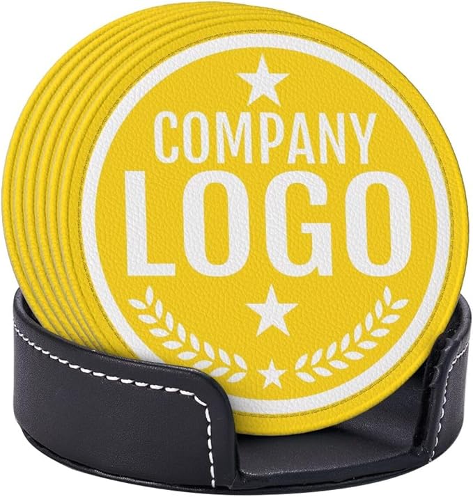Custom Leather Coasters with Logo - Image 6