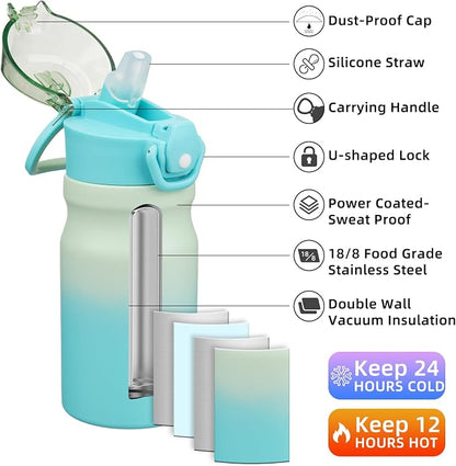 BJPKPK 14 oz Insulated Water Bottle, Stainless Steel Flask | Leak Proof Locking - Image 2