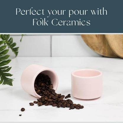 Folk Ceramics Leonard Ceramic Espresso Cups | Modern Stackable Demitasse Mugs - Image 8