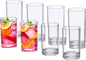 Amazing Abby - Probity - 10-Ounce and 16-Ounce Plastic Tumblers (Set of 8), Plastic Drinking Glasses, Reusable Plastic Cups, BPA-Free, Shatter-Proof, Dishwasher-Safe (Made of Plastic, NOT Glass)