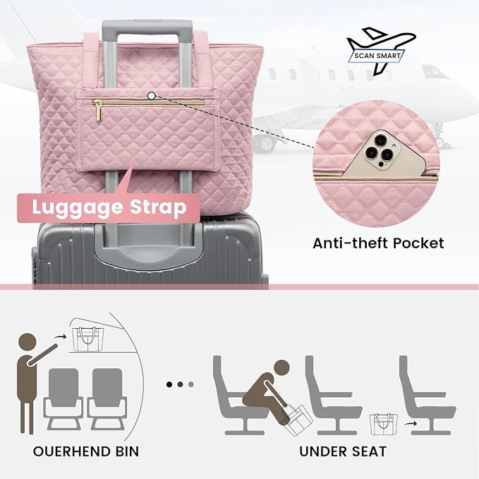 LOVEVOOK Laptop Bag for Women 15.6 inch, Diamond Quilted Work Womens Laptops - Image 6
