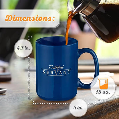 Christian Art Gifts Navy Blue Ceramic Coffee Mug – 14 oz. Lead & Cadmium-free - Image 2
