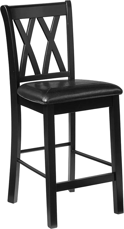 Homelegance Norman 5-Piece Counter Height Dining Set with Two Display Shelves, Black