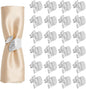 Napkin Rings Set of 24 Silver Napkin Holder Buckles | Leaf Shaped Napkin Ring by Unknown