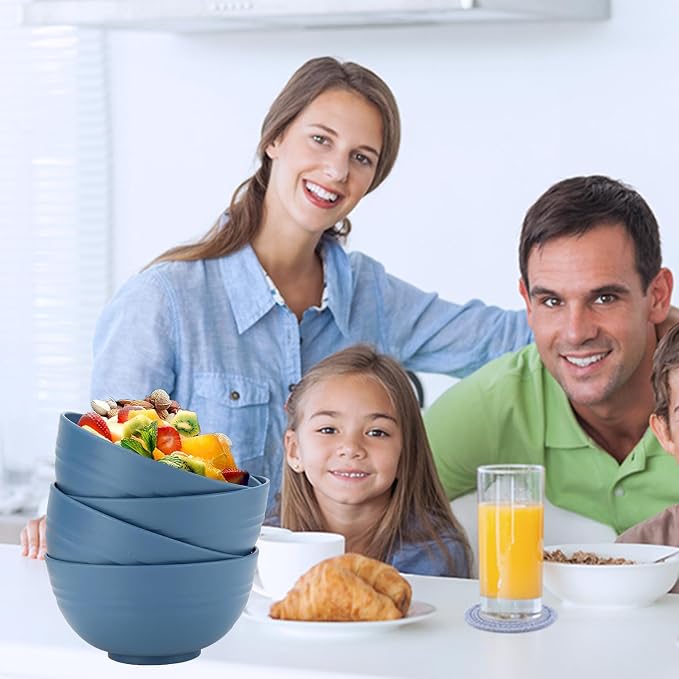 Unbreakable Wheat Straw Cereal Bowls Set of 4, 24 OZ Microwave and Dishwasher - Image 6